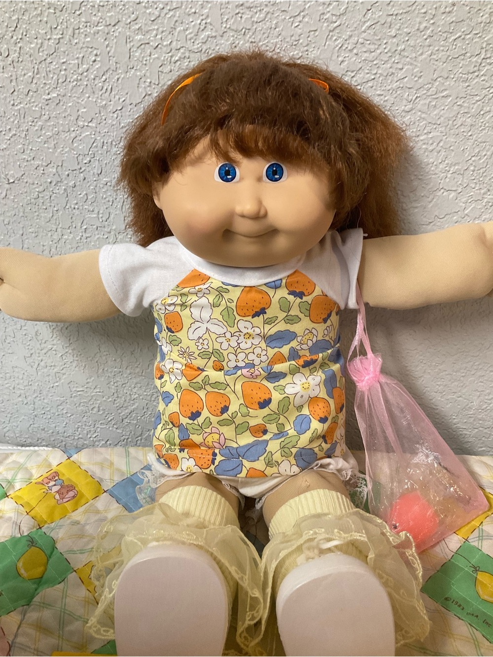 RARE Vintage Cabbage Patch Kid Girl Brown Cornsilk Hair Blue Eyes HM#15 1986